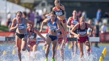 In the u20 Women's 3000m steeplechase Sutherland's Mia Toohey took the title and selection for the World Junior team. Picture Fred Etter