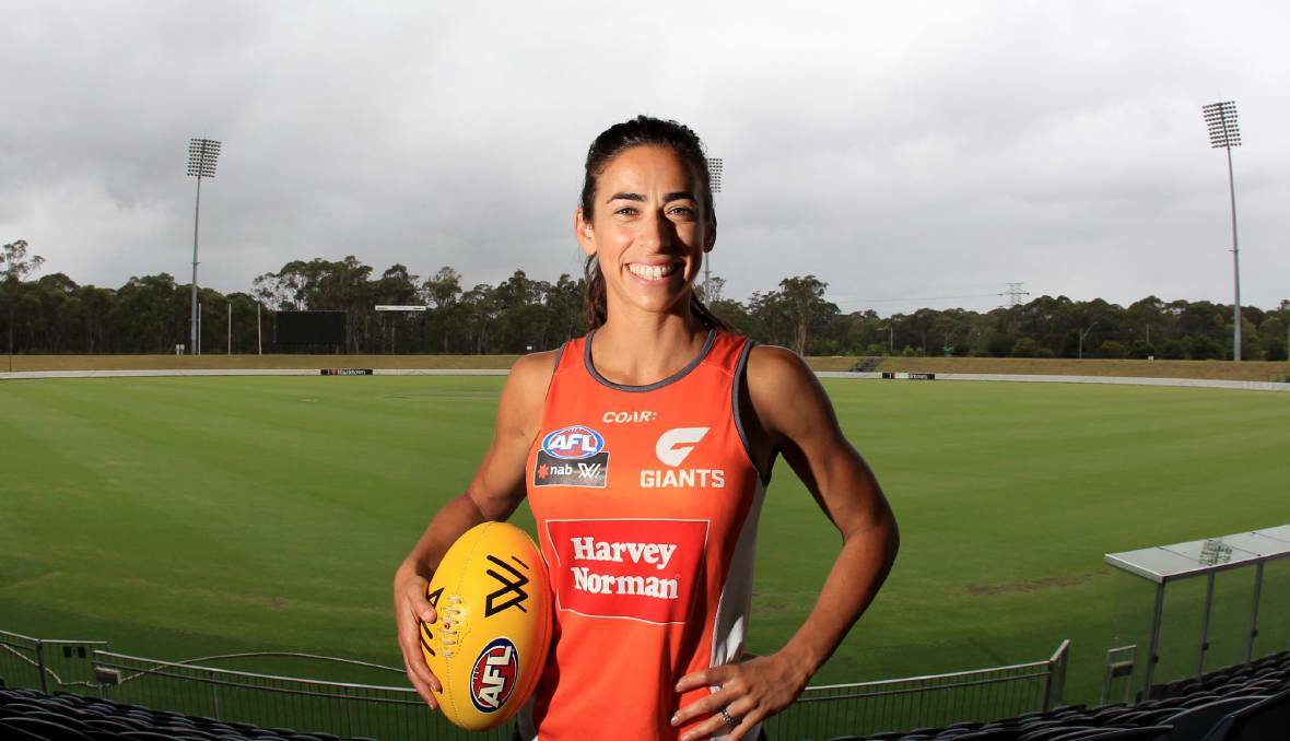 Making History: Western Sydney local and GWS Giants women's midfielder Amanda Farrugia said it's "an honour and a privilege" to be named the team's inaugural captain ahead of the first AFL women's season. Picture: Isabella Lettini