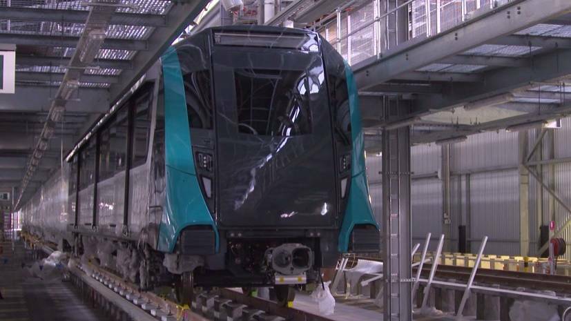 ARRIVED: The Sydney Metro train's long journey to Australia has a finally come to an end, and are now being prepared for when the train line begins operating in 2019. Picture: Sydney Metro