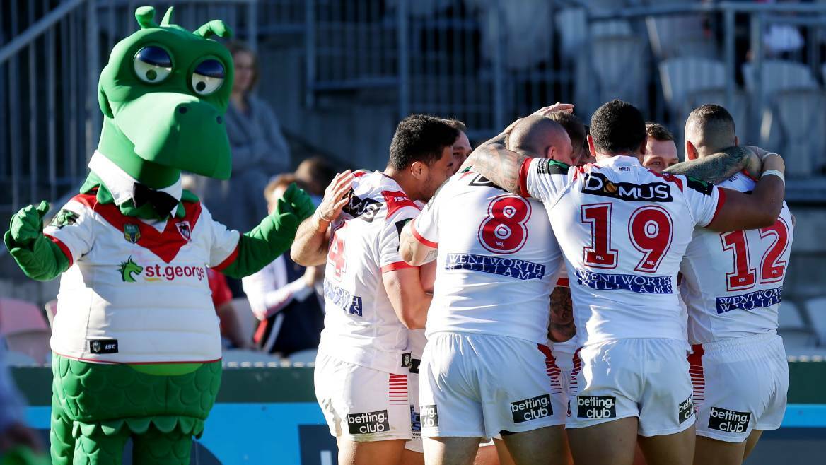 What a comeback: St George Illawarra came from 18 points down at half-time to beat Newcastle at Kogarah on Sunday. Picture: Chris Lane
