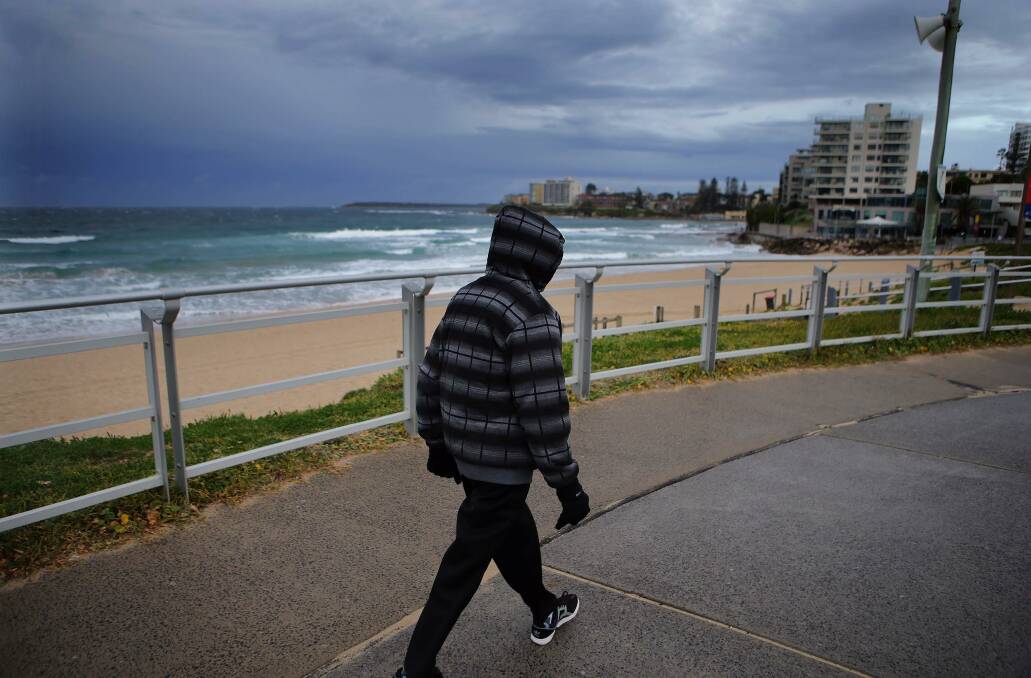 Overcast weather conditions on Wednesday morning at North Cronulla beach. Picture: John Veage