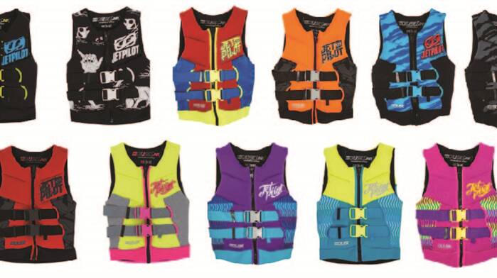 Some of the Jetpilot Neo kids lifejackets subject to recall. Picture: ACCC