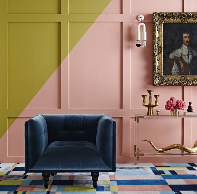 Trends: Dulux predicts a Future Past palette this autumn. Here Pickled creates a contrast with Pretty Primrose. Picture: Lisa Cohen