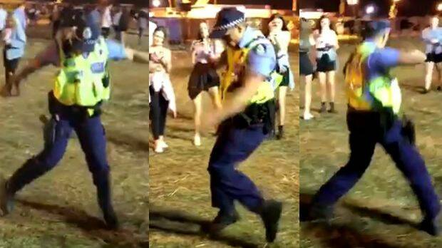 The officer showing off some of his moves. Photo: Facebook/GNR/LEY
