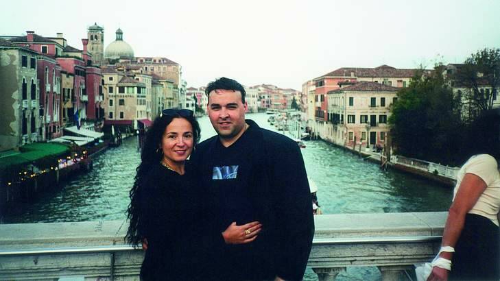 Chris Soteriou (right) with Vicky on holiday in Venice in 2001. Photo: courtesy of The Five Mile Press