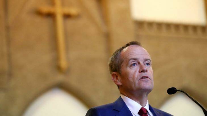 Opposition Leader Bill Shorten during the Ecumenical Service to mark the opening of the 45th Parliament.  Photo: Alex Ellinghausen