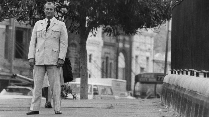 Roger Rogerson in Oxford Street, Darlinghurst in 1982. His conviction results were impressive, aided by his habit of planting evidence on suspects if he couldn't find the real thing.  Photo: Peter Morris
