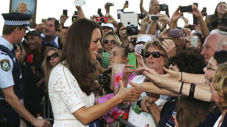 Royal affair: Duchess of Cambridge greets Sydneysiders at Manly. Photo: Toby Zerna