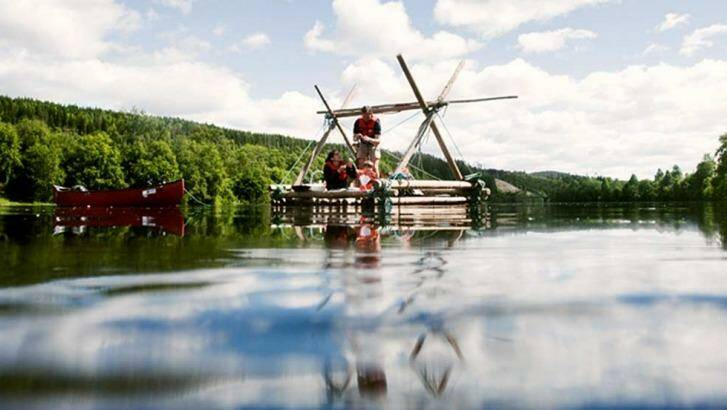 Timber-rafting in Sweden's Varmland province. Photo: Ayvind Lund