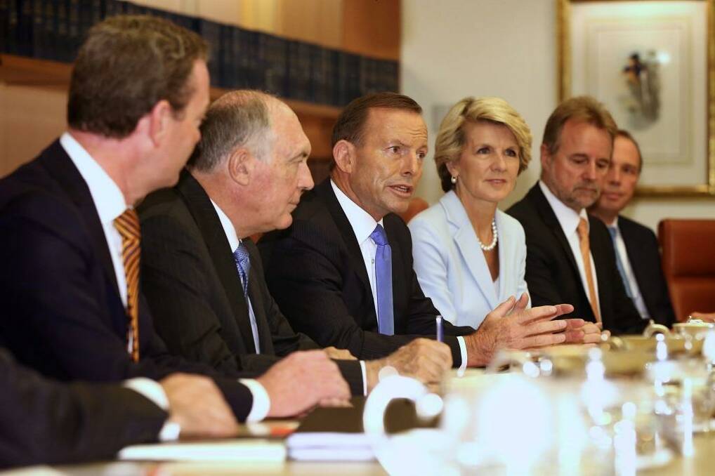 The low number of women in Prime Minister Tony Abbott's cabinet has been a source of criticism. Photo: Alex Ellinghausen