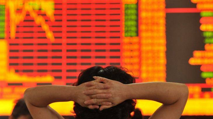The plunge in Chinese equities over the past three weeks have reached close to $3 trillion in market value, about 10 times Greece's gross domestic product last year – and nearly double Australia's. Photo: STR