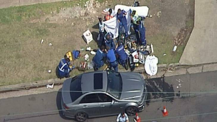 The scene at the Greenacre shooting in 2012. Photo: Channel Nine