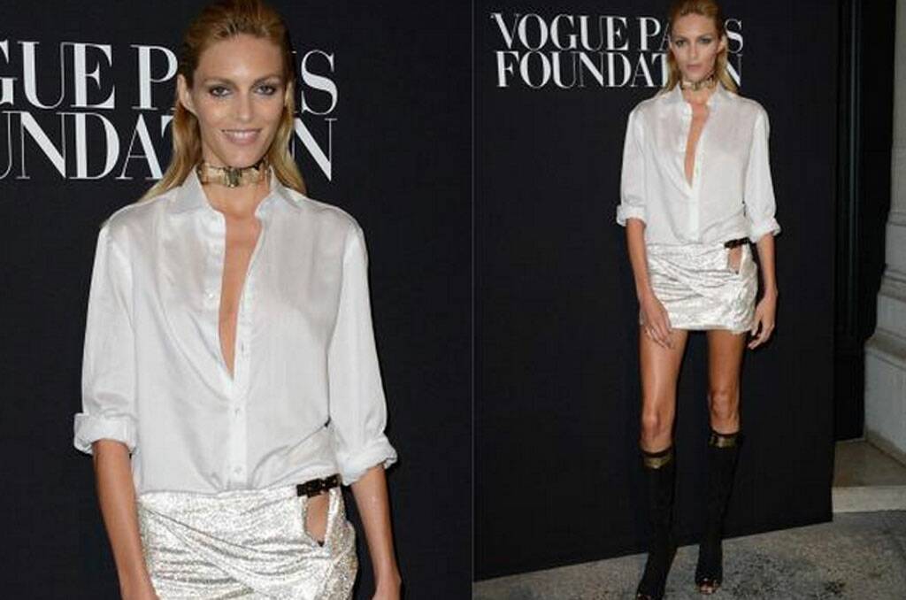 THE BAD: That vice-like choker, those suede (and belted) peep-toe moonboots and that itch-inducing shimmery micro-mini skirt complete with hipbone flashing capability... You'd think after years as a top model Anja Rubik would know better. Who knew one outfit could include so many fastenings. Nifty.