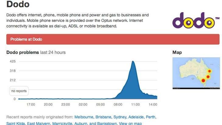 Aussie Outage website shows users reporting the issue.