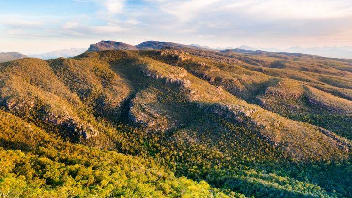 Spectacular mountain scenery at sunset in the Grampians National Park, Victoria. Photo: iStock