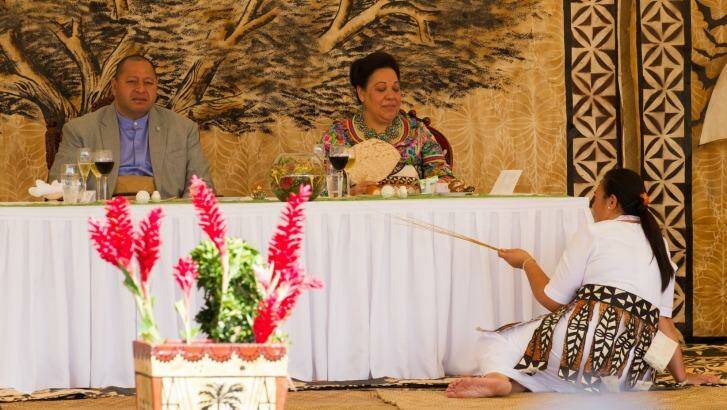 His Majesty King Tupou V1 and Her Majesty Queen Nanasipau'u seated at the luncheon. Photo: Edwina Pickles
