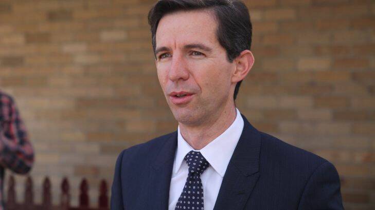 Education minister Simon Birmingham said schools in Queanbeyan-Palerang would get a funding increase of $76.2 million over the next decade. Photo: James Hall.