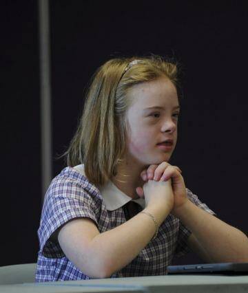 Comprehensive results: St Benedict's Primary School student Annie Lee has considerably improved her learning ability under a new study teaching maths to children with Down syndrome. Photo: Graham Tidy