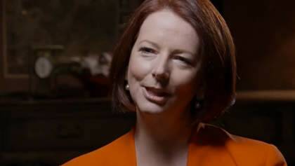 A screen grab of former Prime Minister Julia Gillard being interviewed by Ray Martin, Tuesday, September 23, 2014. Photo credit Channel Nine