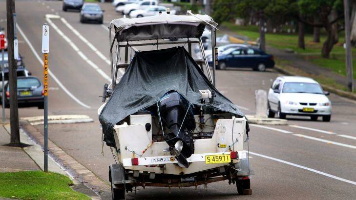 This boat trailer was parked long term at a bus stop in Nicholson Parade, Cronulla. Photo: Lisa McMahon