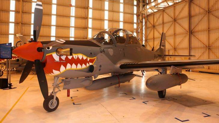 One of four light attack and tactical training A-29 Super Tucano aircraft delivered to Indonesia’s Air Force in 2012. Photo: Embraer