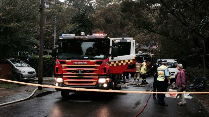Emergency services at the scene of the fire. Photo: Louise Hall