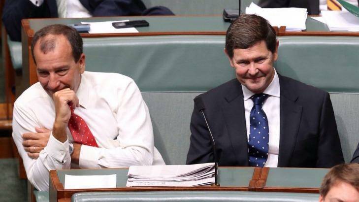 Mal Brough, left, with Kevin Andrews in Parliament last year.  Photo: Andrew Meares