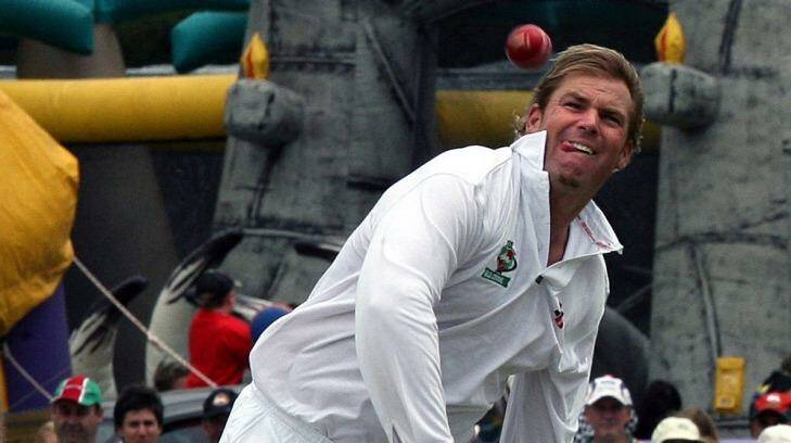 Bowled Warnie ... Shane Warne rolls the arm over during a charity game in 2007. Photo: Bob Pearce