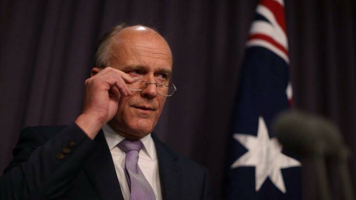 Public service minister Eric Abetz faces dissent from DHS workers over a new pay deal. Photo: Andrew Meares