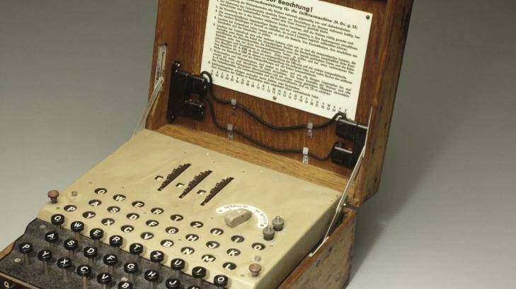 94/90/1 Cipher machine, 'Enigma', wood / metal / Bakelite, Chiffreurmachine Company, Berlin, Germany, 1940 An Enigma machine from World War II is from the Powerhouse Museum is among the items documented as part of the Google Cultural Institute project.
Photo: Powerhouse Museum Photo: Powerhouse Museum