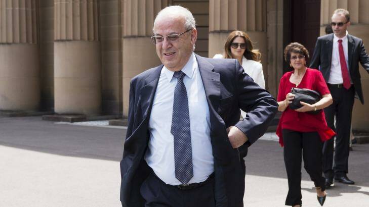 Eddie Obeid and his wife Judith (right) leave the Darlinghurst Supreme Court on the second day of his trial. Photo: James Brickwood