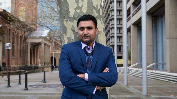 Sydney businessman Amarjit Singh - owner of the Unique International College - outside the NSW Law Courts.  Photo: Janie Barrett