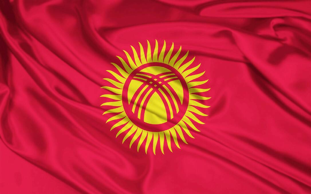 The national flag of Kyrgyzstan 