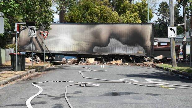 The semi-trailer, carrying mushroom compost, was allegedly stolen while the driver paid for petrol. Photo: Singleton Argus
