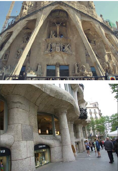 TOP: Section of Gaudi's unfinished Sagrada Familia basilica, Barcelona.
ABOVE: No, not a Flintstones house. This is one of Gaudi's original home designs in Barcelona.
