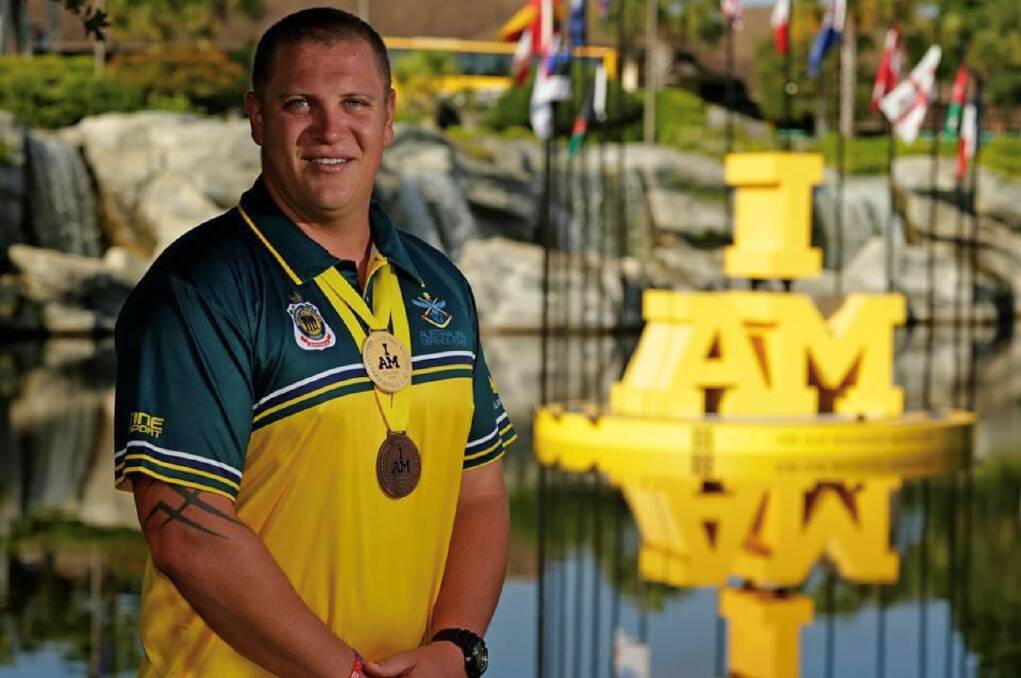 Nick Cherry after he competed at the Invictus Games in Orlando 2016 where he won gold in seated shot put and bronze in seated discuss. Picture: SUPPLIED