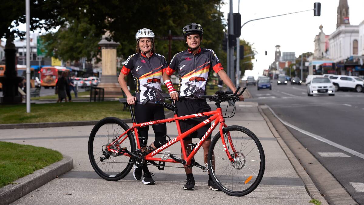 Mother and son duo Lousie and Matthe Ginn are set to embark on an epic, tandem cycle journey to the heart of Australia on Monday.