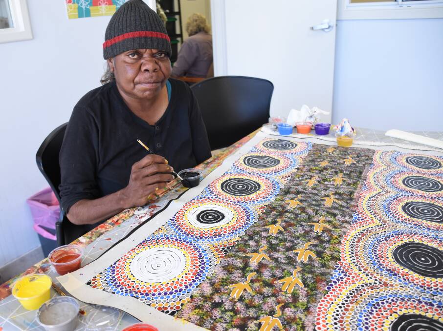 Artist Jereline Brown is one of five artists who will have her work on display at an art exhibition at the Katherine Doorways Hub this week. 
