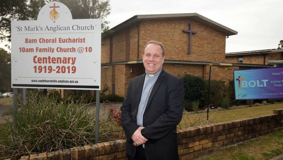 Moving online: Rev Peter Greenwood of St Mark's Anglican Church South Hurstville will hold a Good Friday service online. Picture: Chris Lane