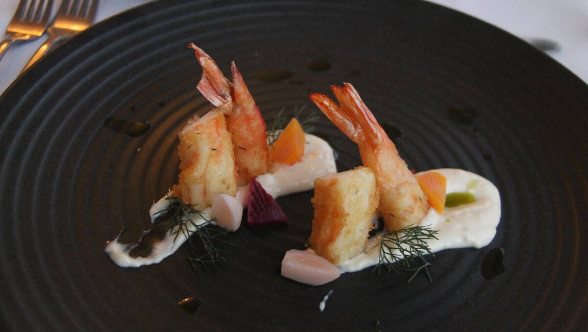 My favourite dish of the night … king prawns battered with a Lovedale Lager crust and served with lime aioli. 