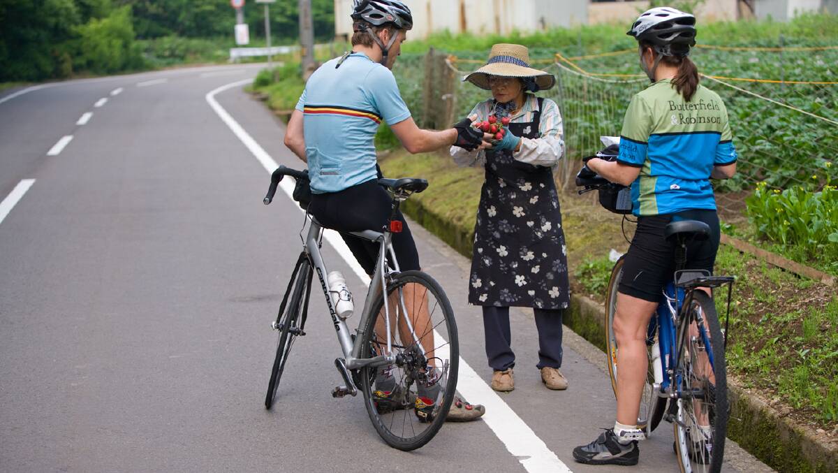 Biking offers a great opportunity to interact with the locals 
