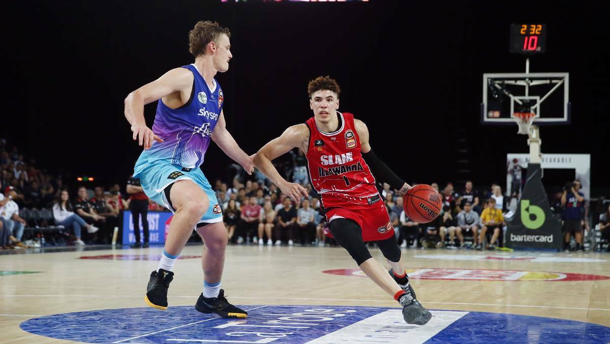 LaMelo Ball in action against the New Zealand Breakers on Saturday. Picture: Anthony Au-Yeung/Getty Images