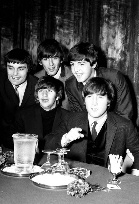 The Beatles at a press conference at Southern Cross Hotel in June 1964.