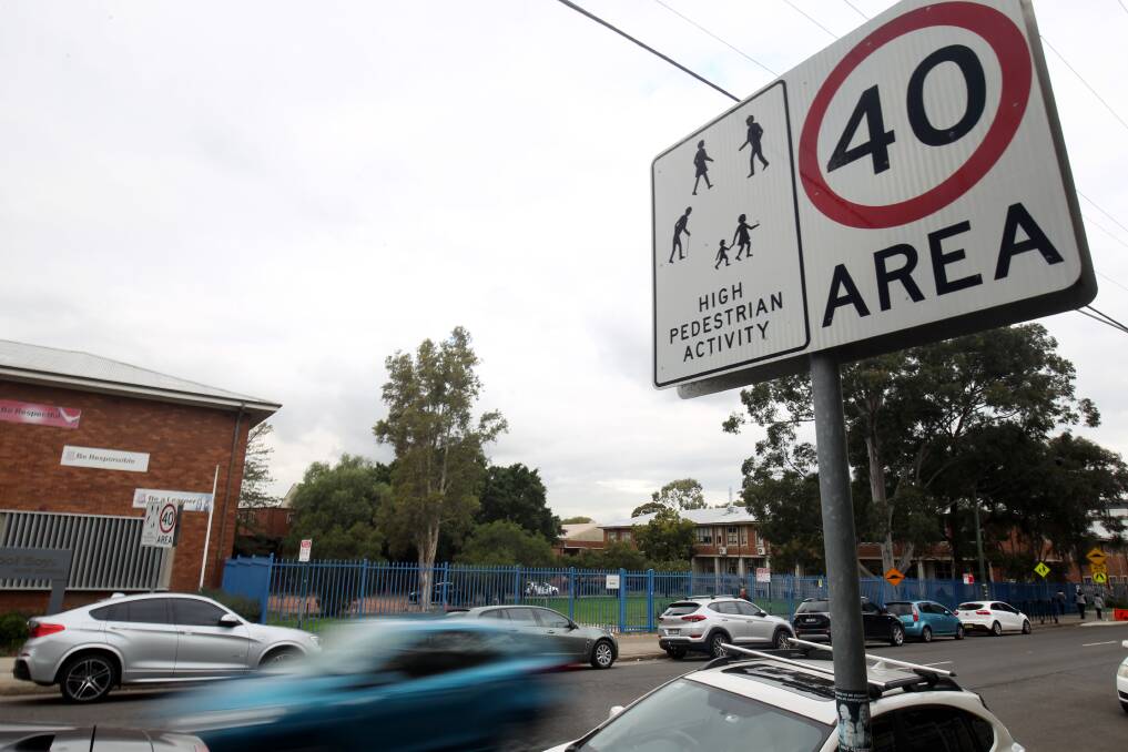 New 30km/h zones will be in place outside Liverpool Boys High School. Picture: Chris Lane