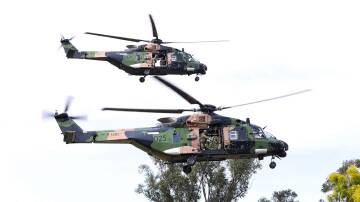 Australian Defence Force (ADF) helicopters in action during a previous exercise. Picture: Dustin Anderson