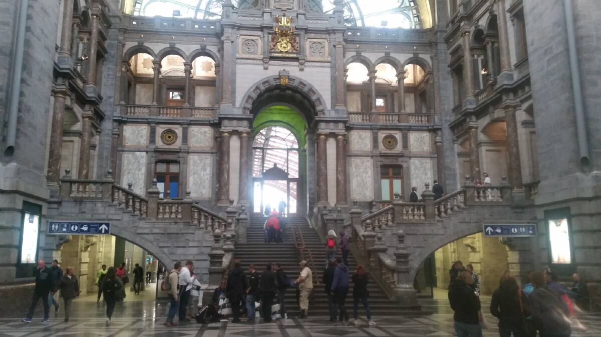 BUSY: Nathan Thorpe visits Antwerp Station in Belgium. Photo: Supplied