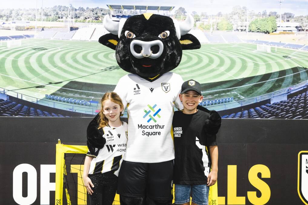 Liana Martins with brother Cooper and the freshly christened Arthur the Bull. Pictures: Supplied