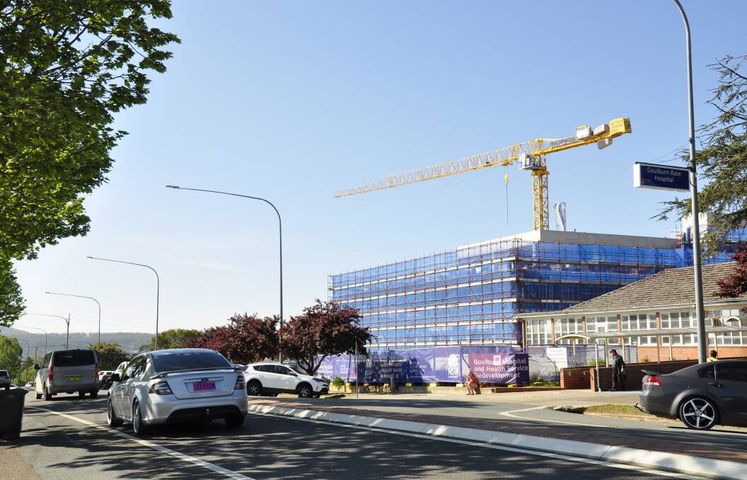 The hospital redevelopment pictured last October. Photo: Louise Thrower.