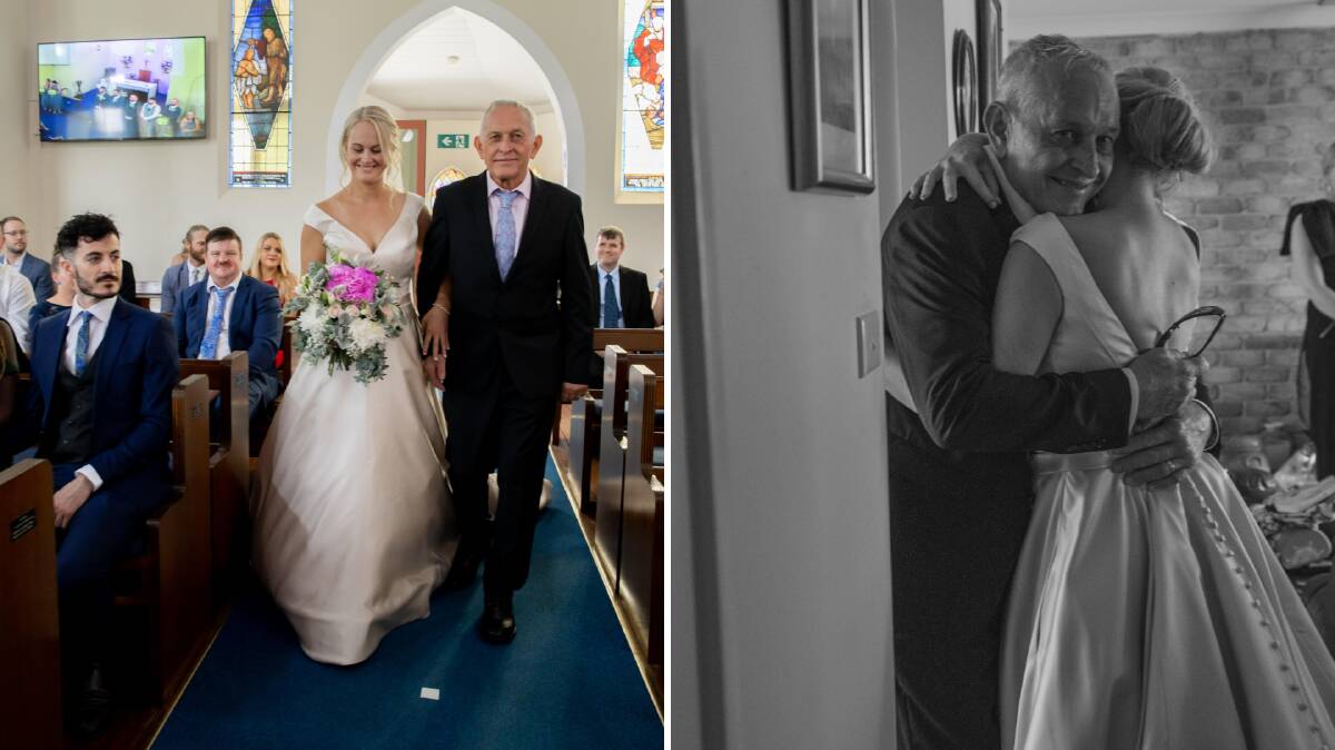 Peter's goal recovering from his accident was to walk his daughter, Kate, down the aisle at her wedding. Photos supplied
