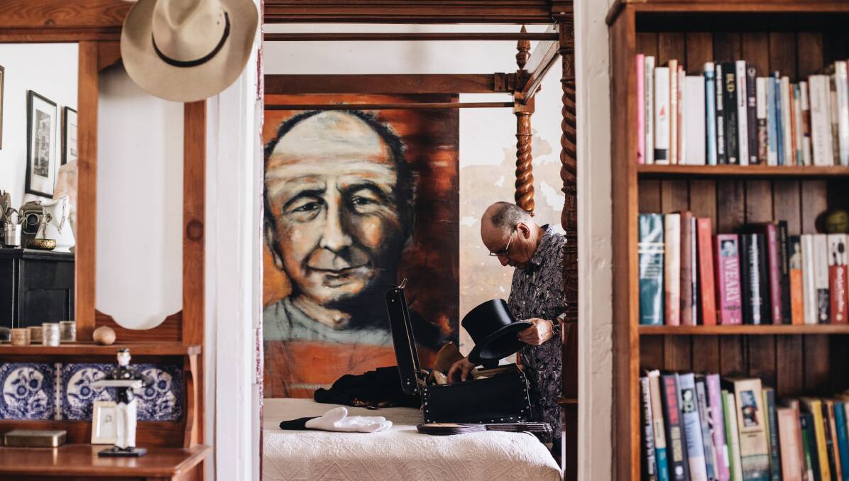 Artist Mia Galo painted Jean-Paul for the Archibald Prize. Today it hangs in the front bedroom at Murrurundi. Photo: Nicola Sevitt